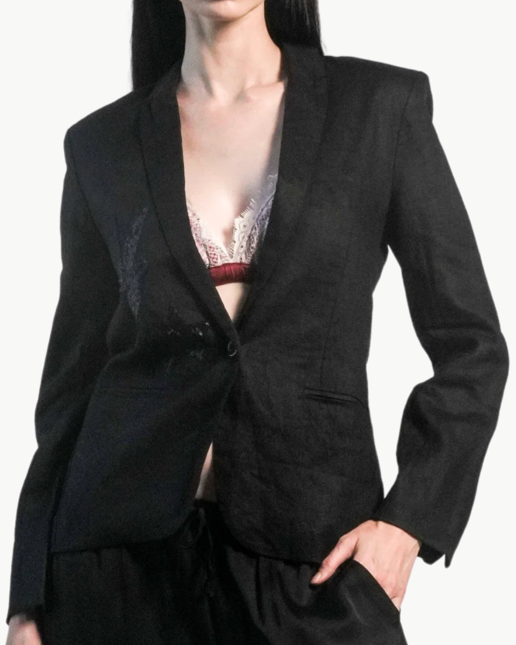 PARIS LINEN JACKET IN BLACK
