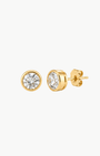 Emerson Stone Solstice Statement Bezel Diamond Studs at Romi Boutique