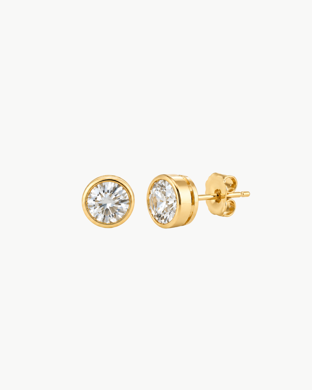 Emerson Stone Solstice Statement Bezel Diamond Studs at Romi Boutique