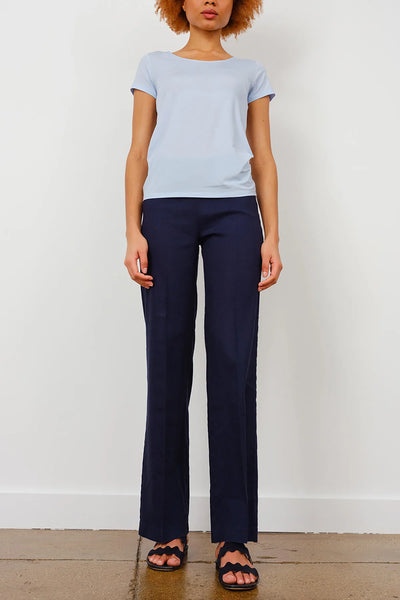 FLAVIA LINEN PANT IN NAVY - Romi Boutique