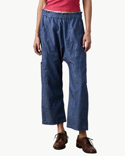 SHAILEY PAPERBAG WAIST PANTS IN INDIGO