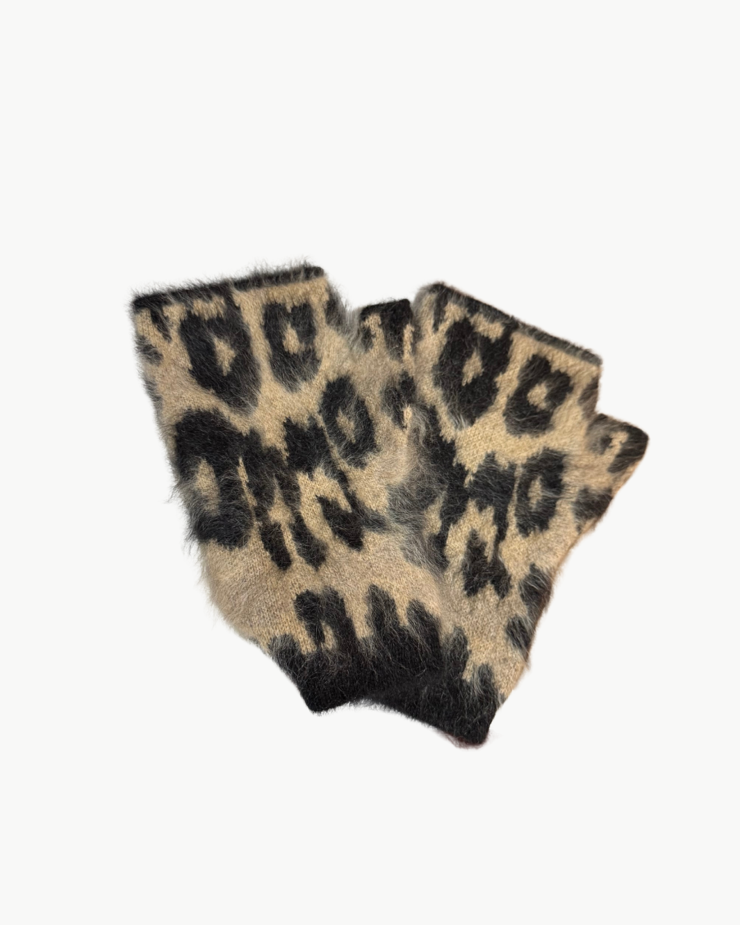 MINI SOTCHY MITTENS IN CAMEL LEOPARD