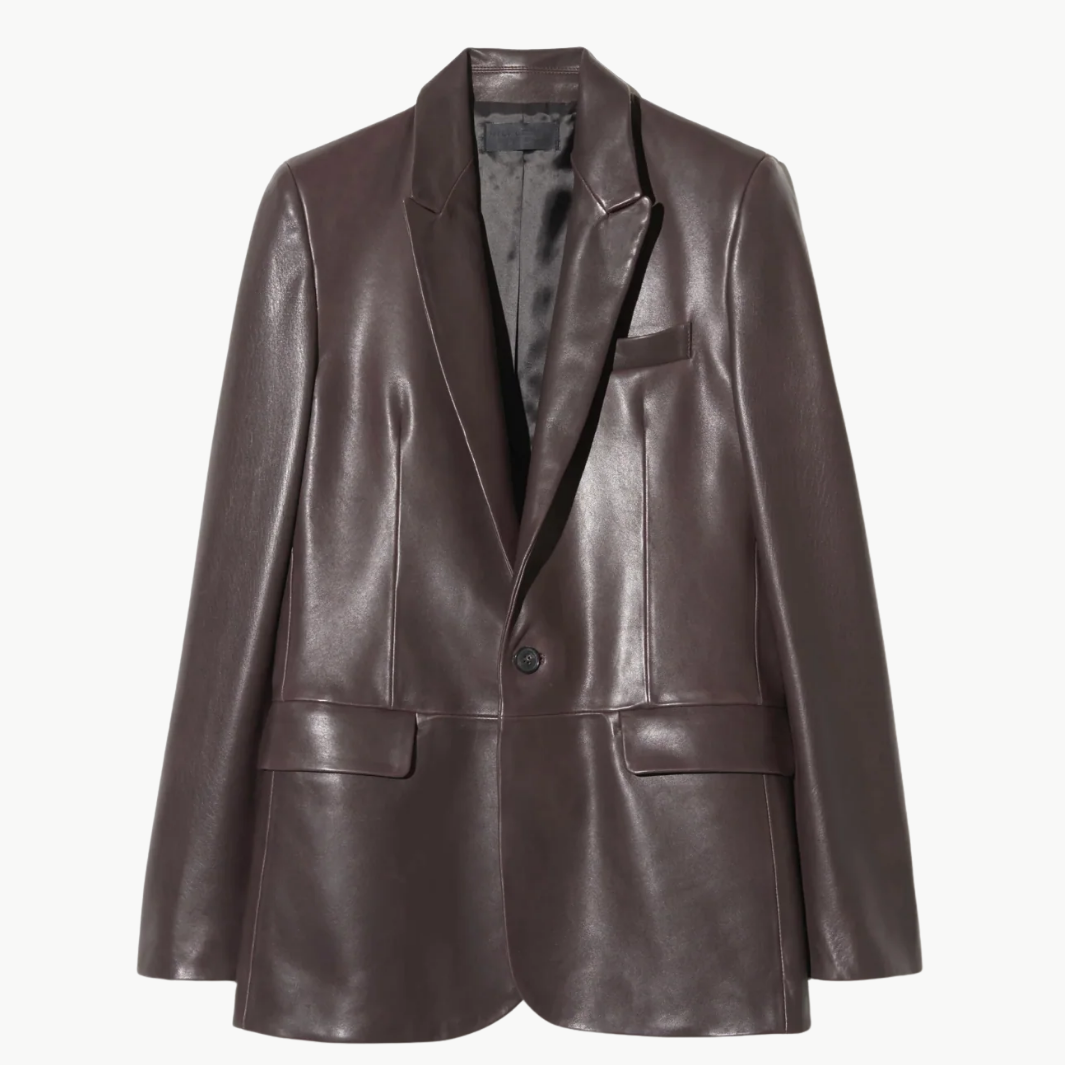 Nili Lotan BELMONDE LEATHER TAILORED JACKET at Romi Boutique