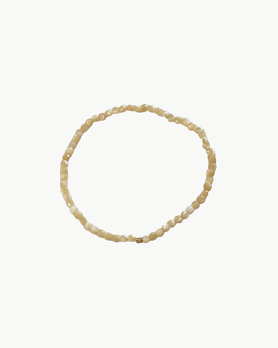 SKINNY SEMIPRECIOUS BRACELET IN WHITE/TAN MARBLE