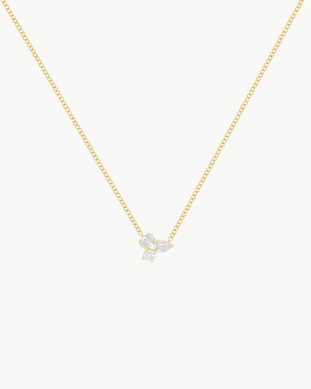 EF Collection Triple Diamond Cluster Necklace at Romi Boutique