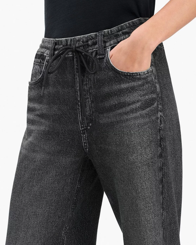 MIRAMAR WIDE-LEG TRACK PANTS IN WASHED BLACK