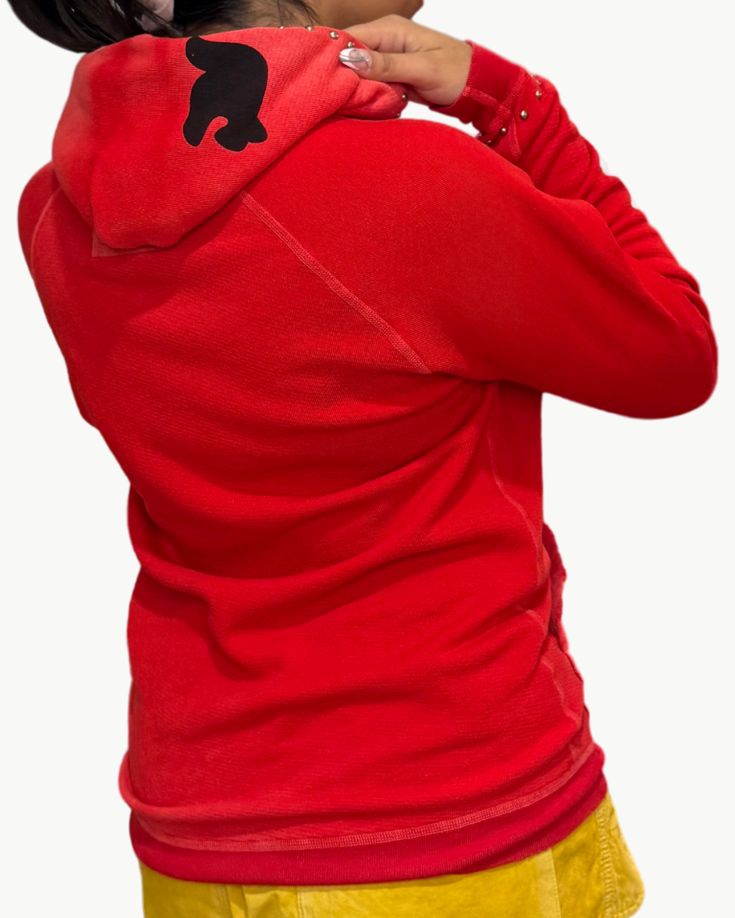 SUPERVINTAGE YUMM HOMESTUD SHRUNKEN HOODIE IN HOTRED POWDER