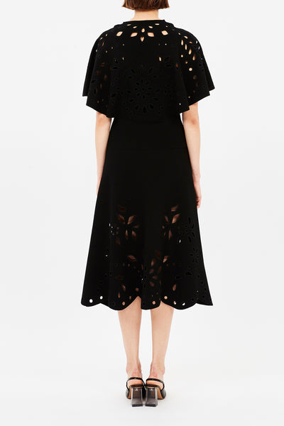 JOSIE CAPE SLEEVE KNIT TOP IN NOIR