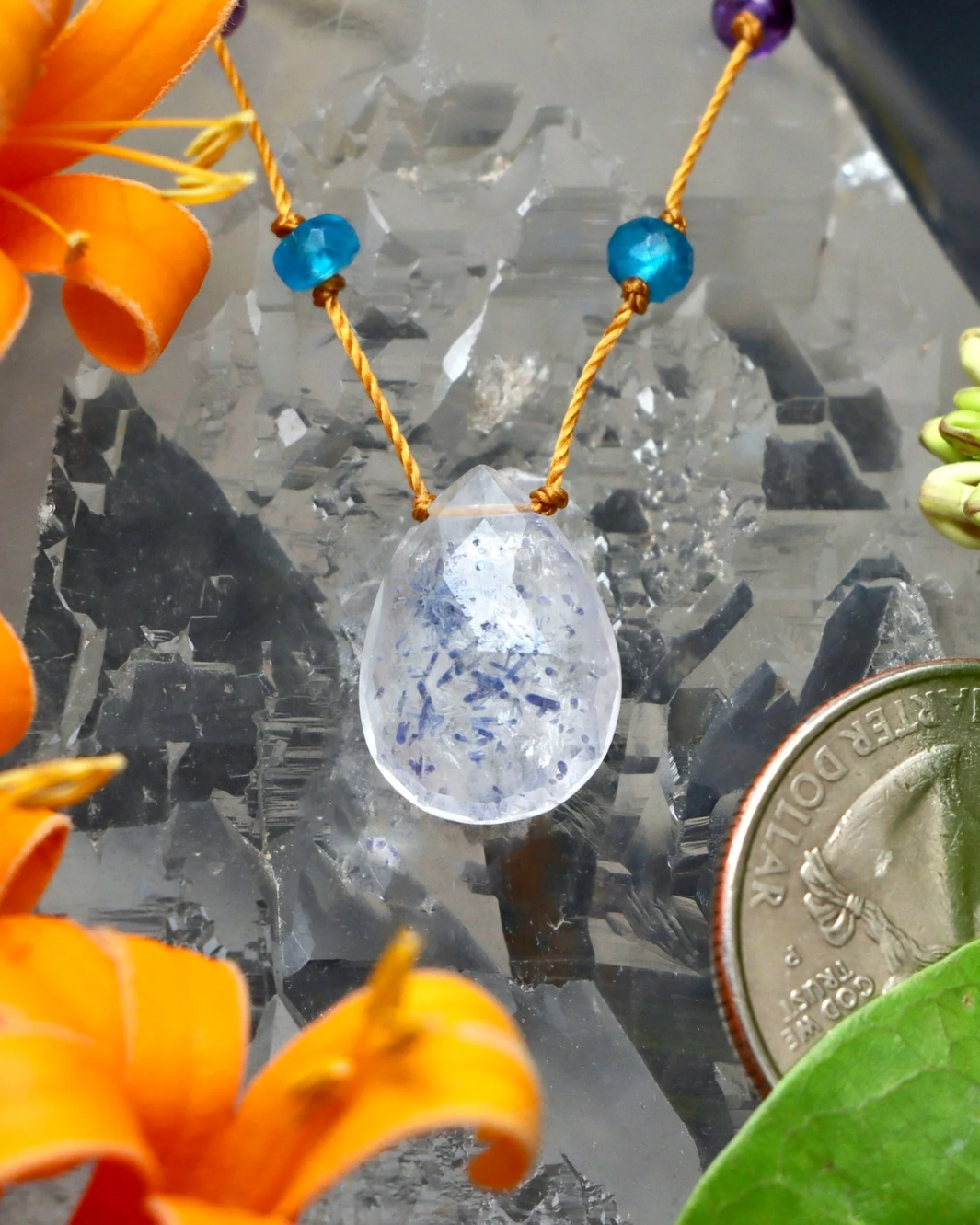 DUMORTIERITE IN RAINBOW DROP