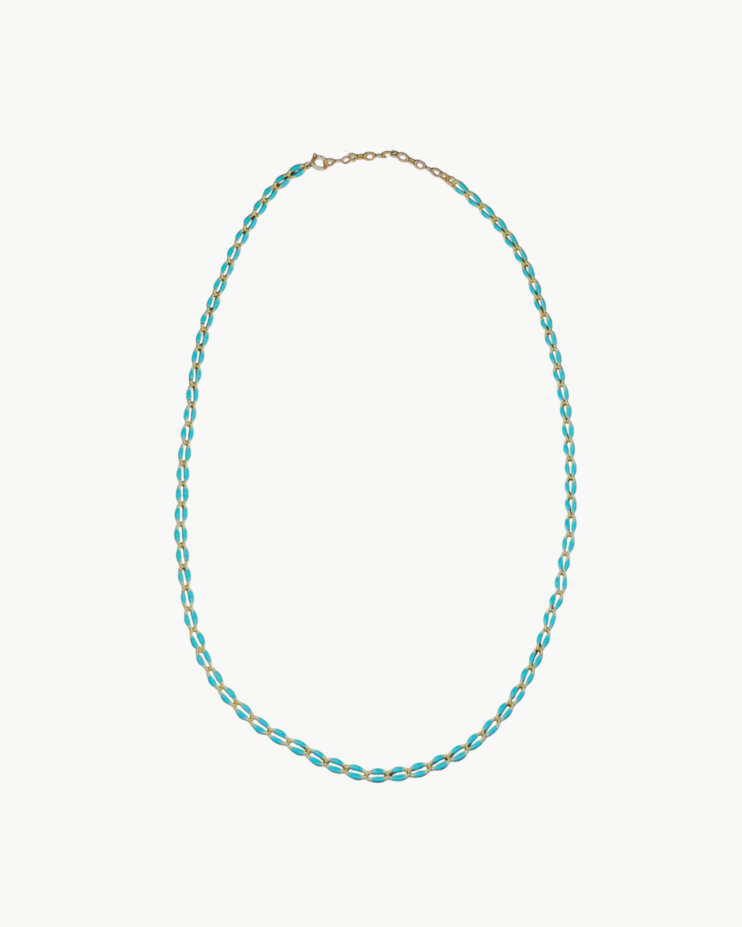 OVAL LINK NECKLACE IN TEAL - Romi Boutique