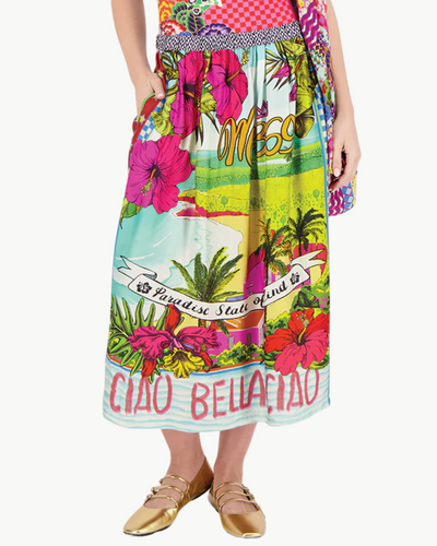 VANESSA PRINTED MIDI SKIRT IN TWISTED LOVE