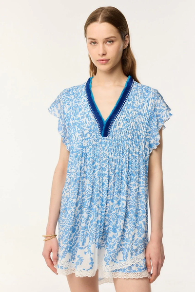 MINI DRESS SASHA IN BLUE LAZULI