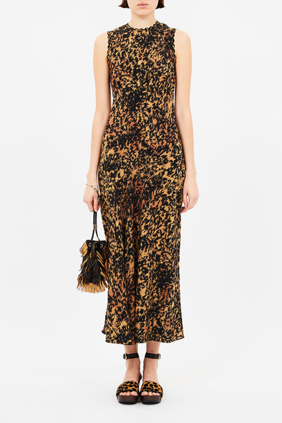 CLEA SLEEVELESS BIAS MIDI DRESS IN SAVANNAH