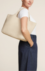 Naghedi ST. BARTHS MEDIUM TOTE IN ECRU at Romi Boutique