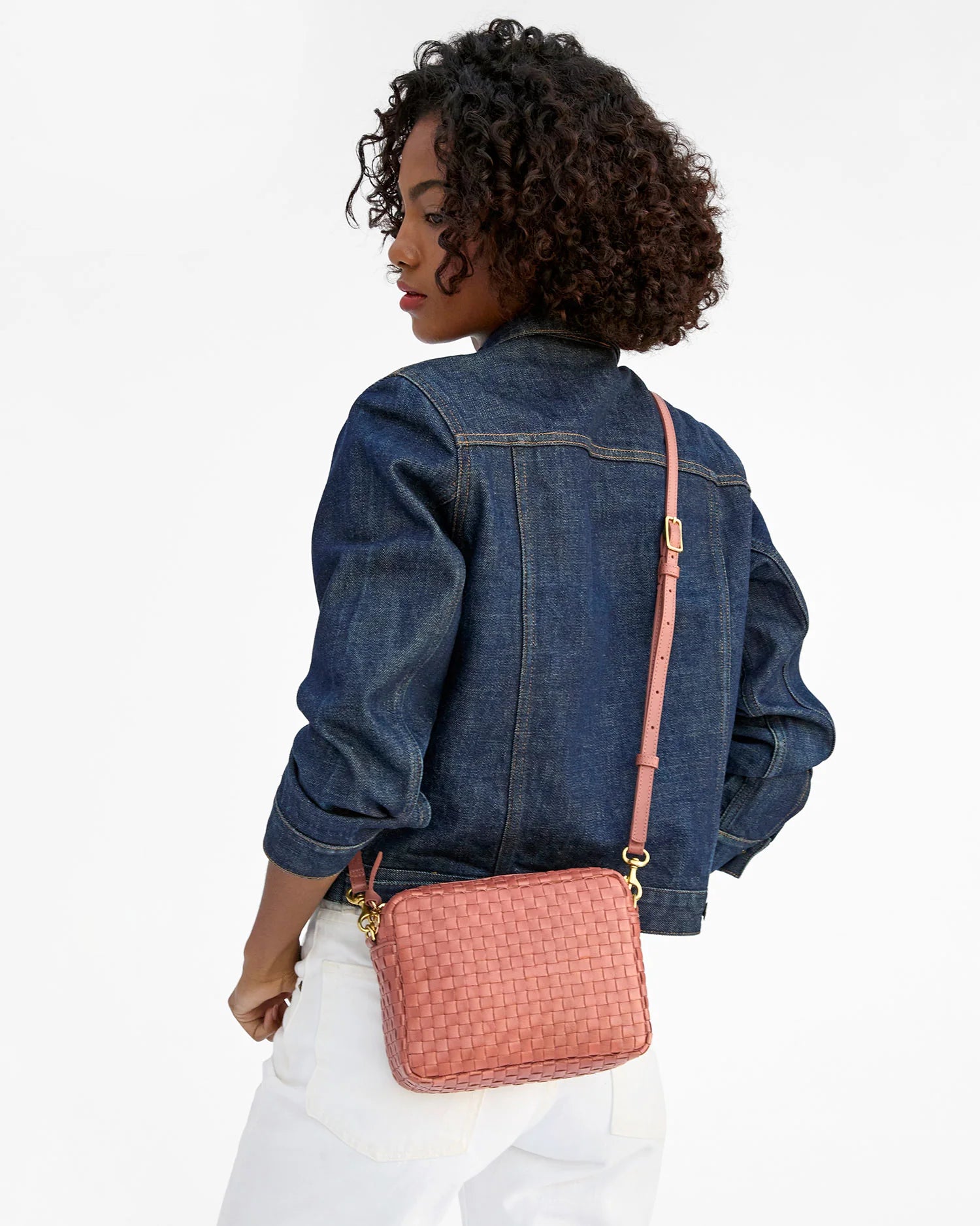 Clare V MIDI SAC WOVEN CHECKER at Romi Boutique