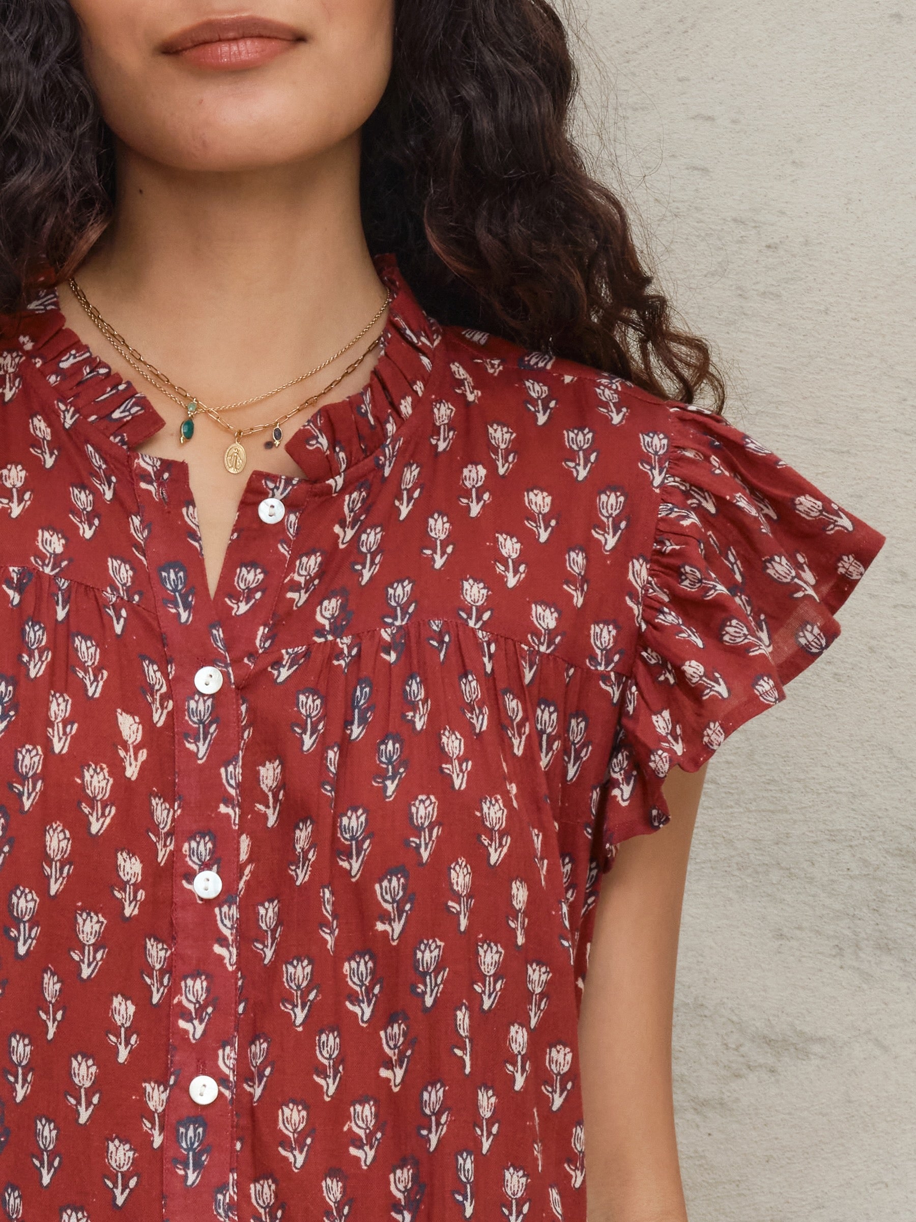 Mabe Ari Print Frill Dress at Romi Boutique