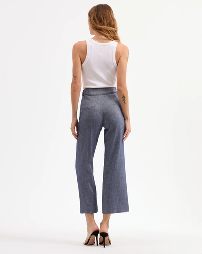 AUBRIE LINEN PANT IN BLUE MELANGE