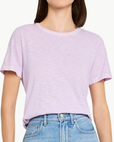 CARLA COTTON CREWNECK TEE IN SOFT LILAC