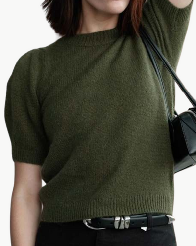 ARIA SHORT SLEEVE PULLOVER IN BAY LEAF