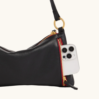 KYLE IN BLACK/BRUSHED GOLD RED ZIP