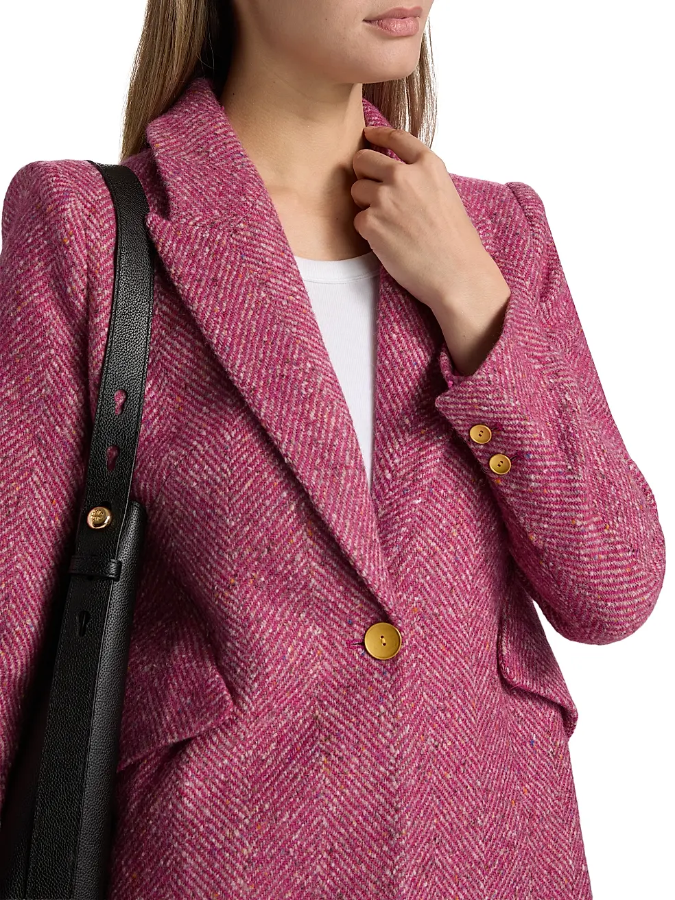 CHAMBERLAIN BLAZER IN PINK MULTI HERRINGBONE