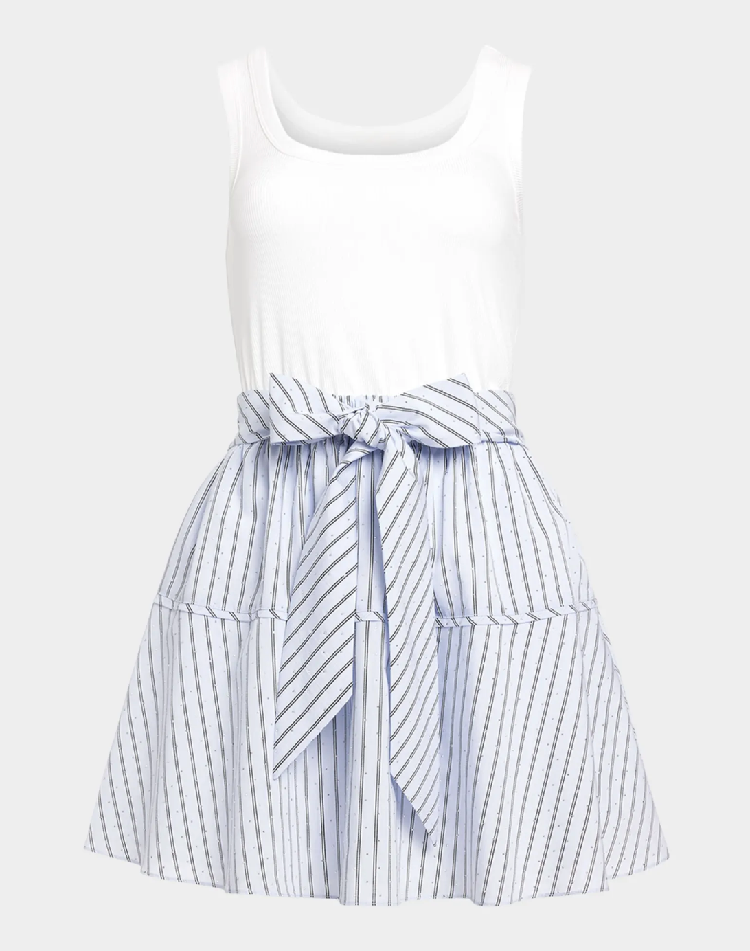 MOXIE COMBO MINI DRESS IN BLUE STRIPE