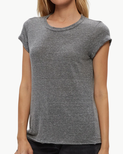 TRUDY SUPIMA TEE IN CHARCOAL - Romi Boutique