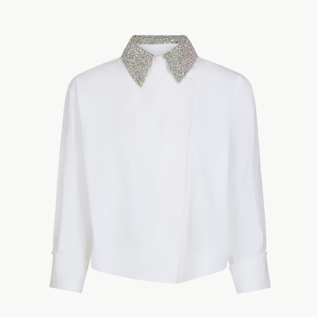 TWP New Chapter W/ Crystal Collar Shirt at Romi Boutique
