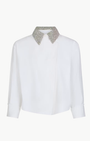 TWP New Chapter W/ Crystal Collar Shirt at Romi Boutique