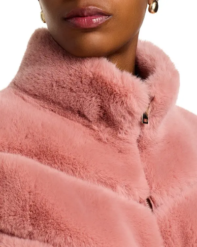 BRIANNA FAUX FUR JACKET IN MISTY ROSE