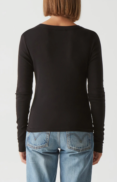 LOGAN V-NECK TEE IN BLACK