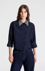 TWP New Chapter W/ Crystal Collar Shirt at Romi Boutique