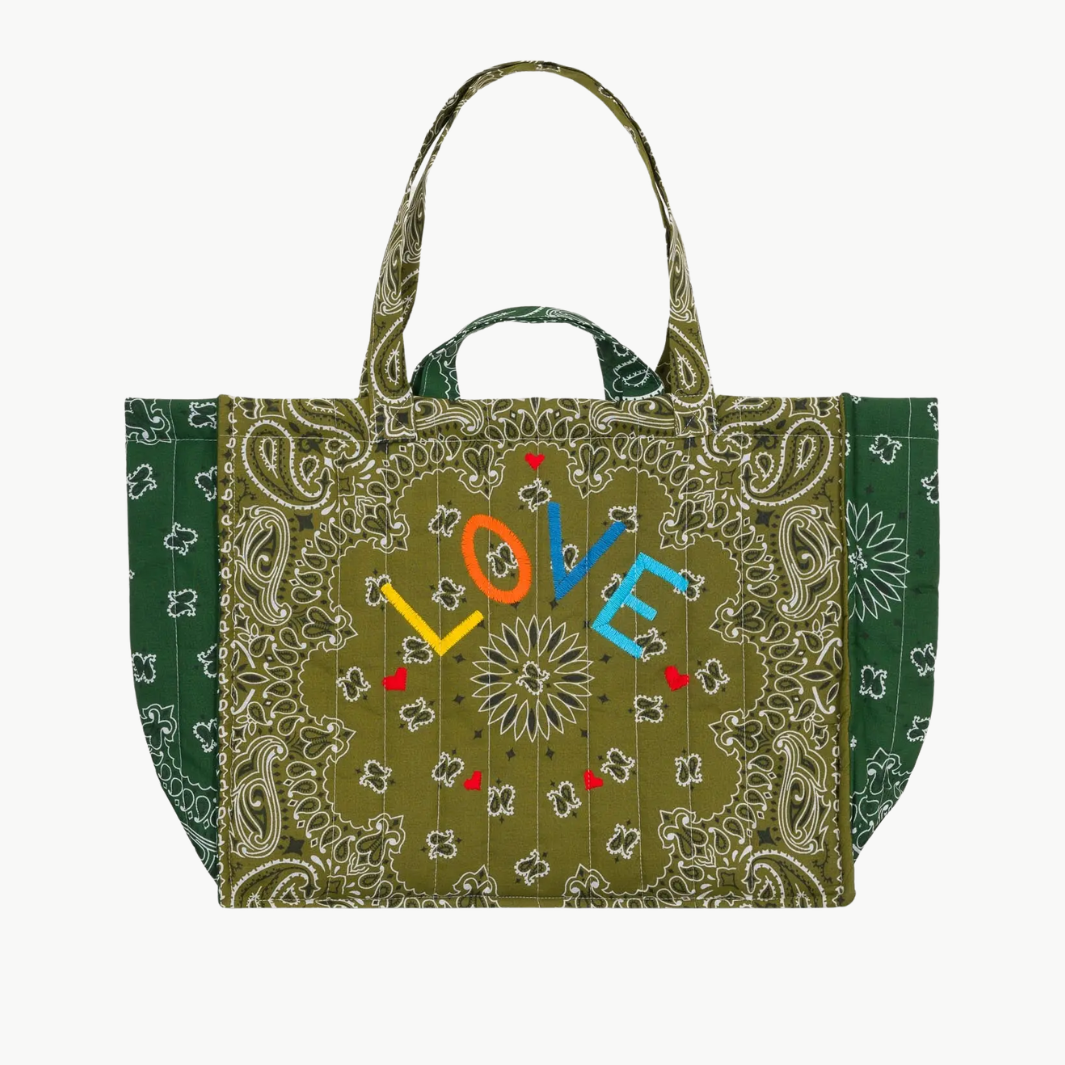 Medium Quilted Tote Bag - Love