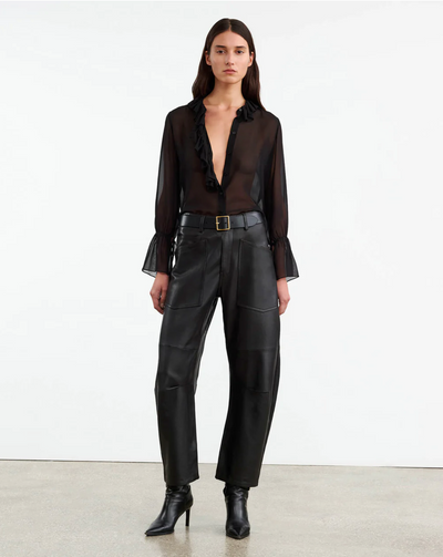 SHON LEATHER PANT IN BLACK - Romi Boutique