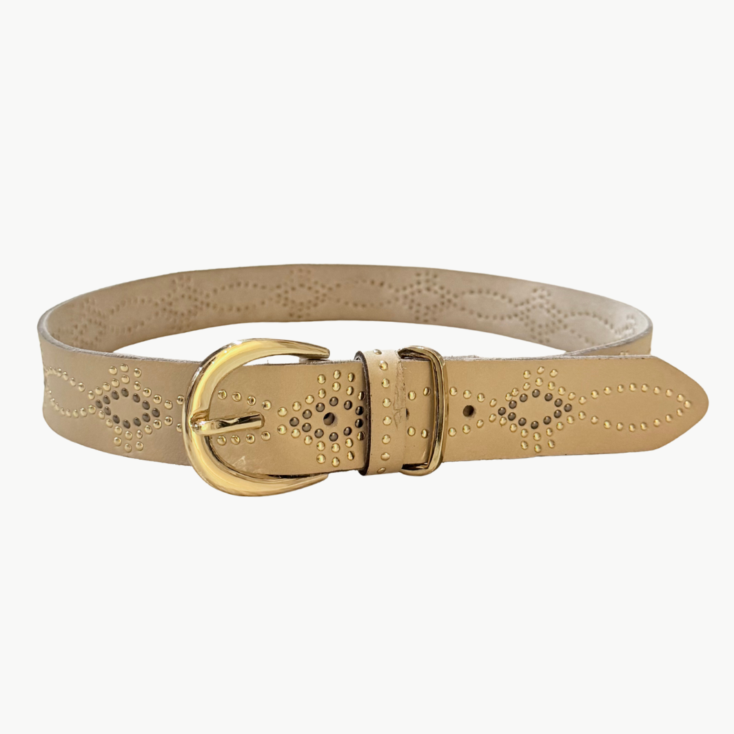 MELINDA GOLD BELT IN CREAM