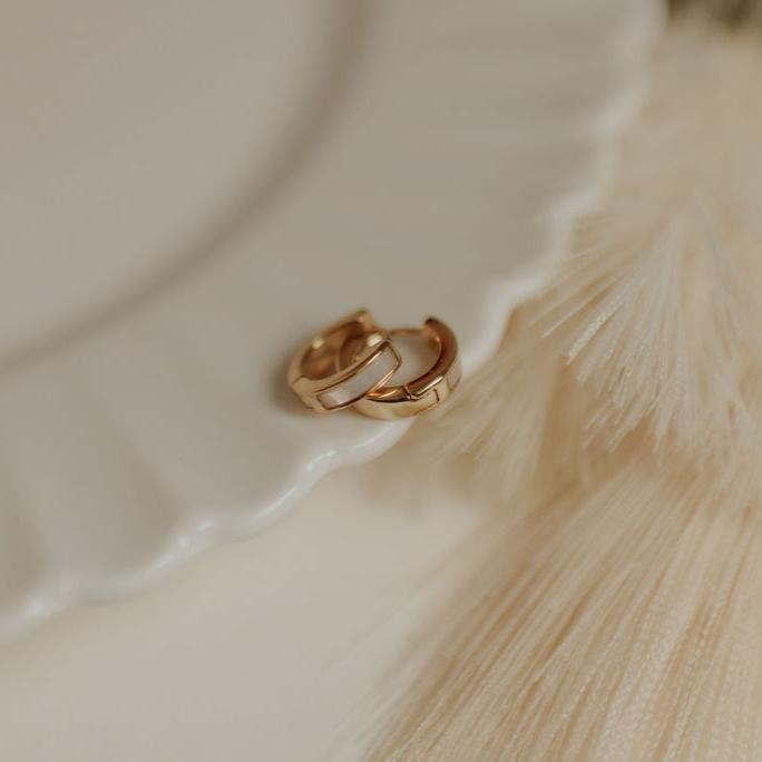 Romi Ruth Pearl Hoops at Romi Boutique