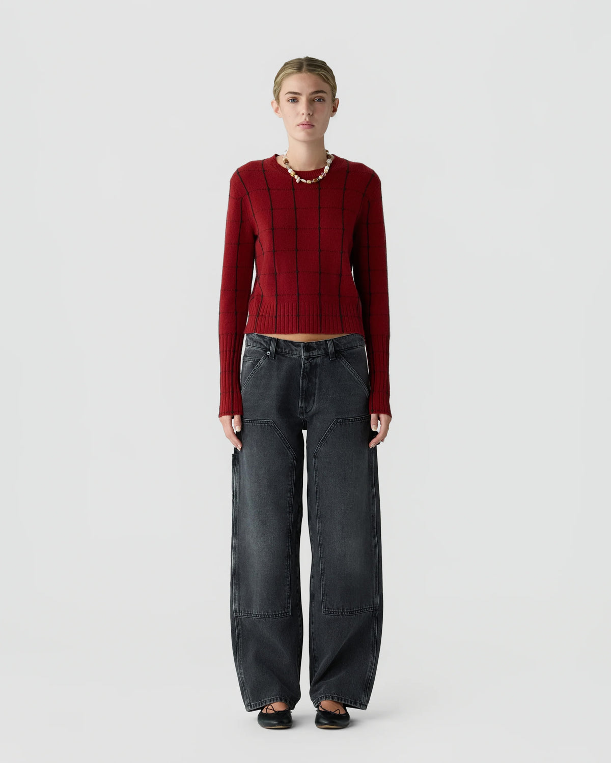 Guest In Residence Shrunken Checker Crew at Romi Boutique