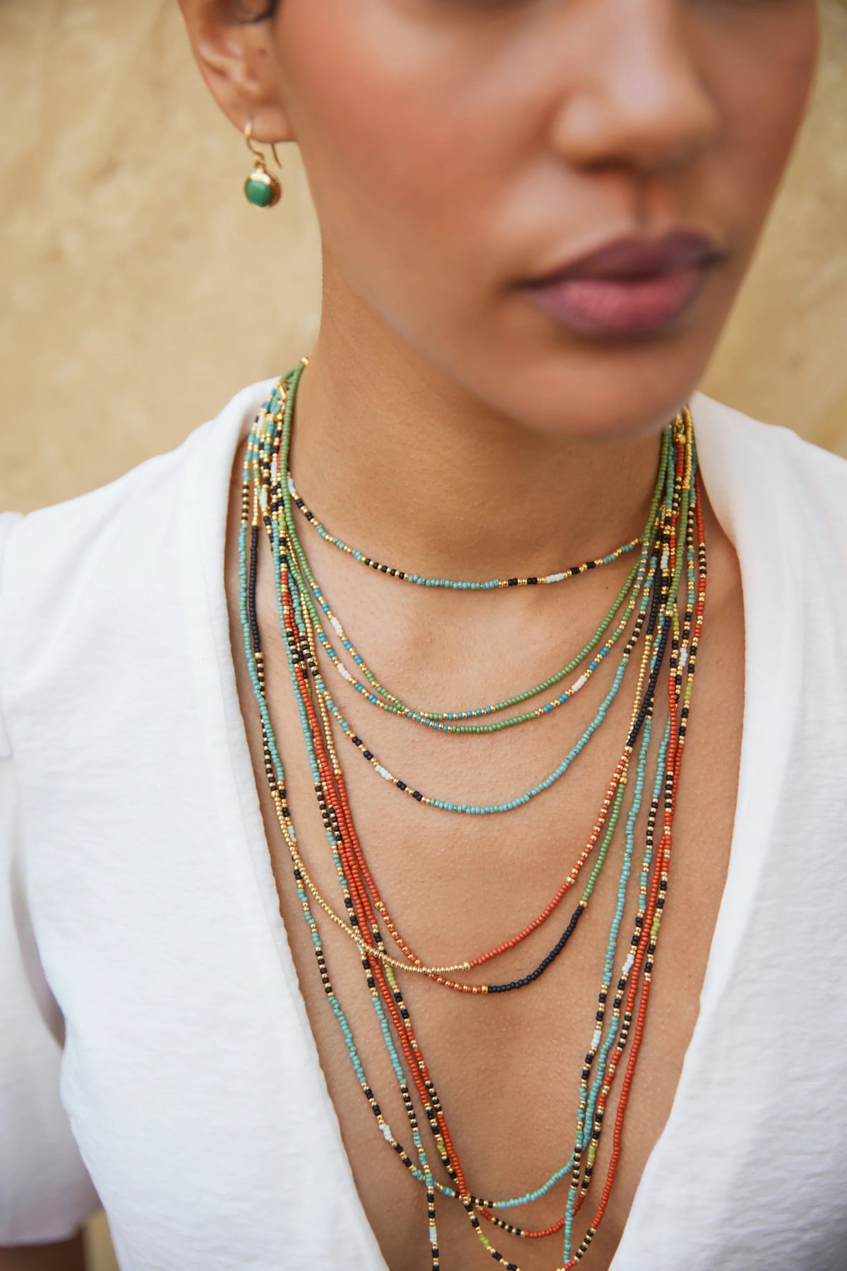 Anna Beck Rudo Beaded Necklace - 16” at Romi Boutique