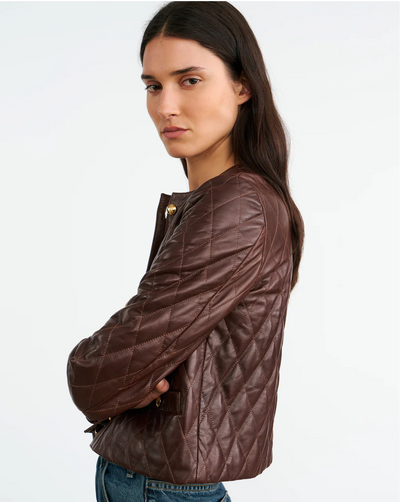 AMY LEATHER JACKET IN BORDEAUX