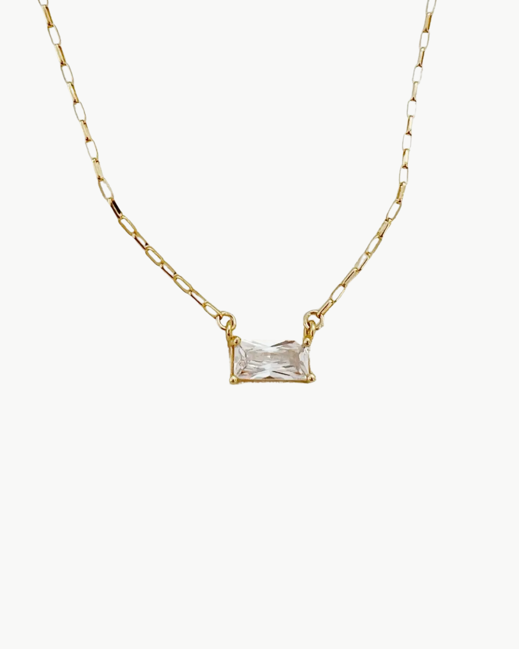 LEIGHTON CZ GOLD FILLED PENDANT NECKLACE IN GOLD