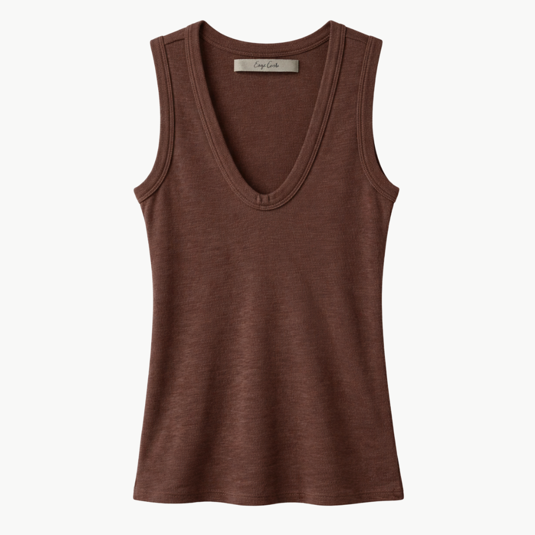 Enza Costa TEXTURED RIB SLEEVELESS U at Romi Boutique