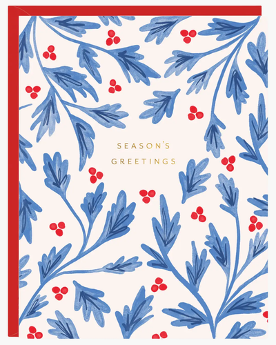 SEASONS GREETINGS HOLLY CARD