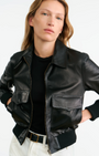 Nili Lotan REDLEY LEATHER BOMBER JACKET at Romi Boutique