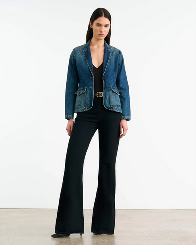 ELTON DENIM BLAZER IN SIMON WASH