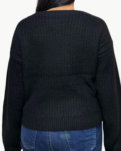 CASHMERE RIBBED BOATNECK IN BLACK