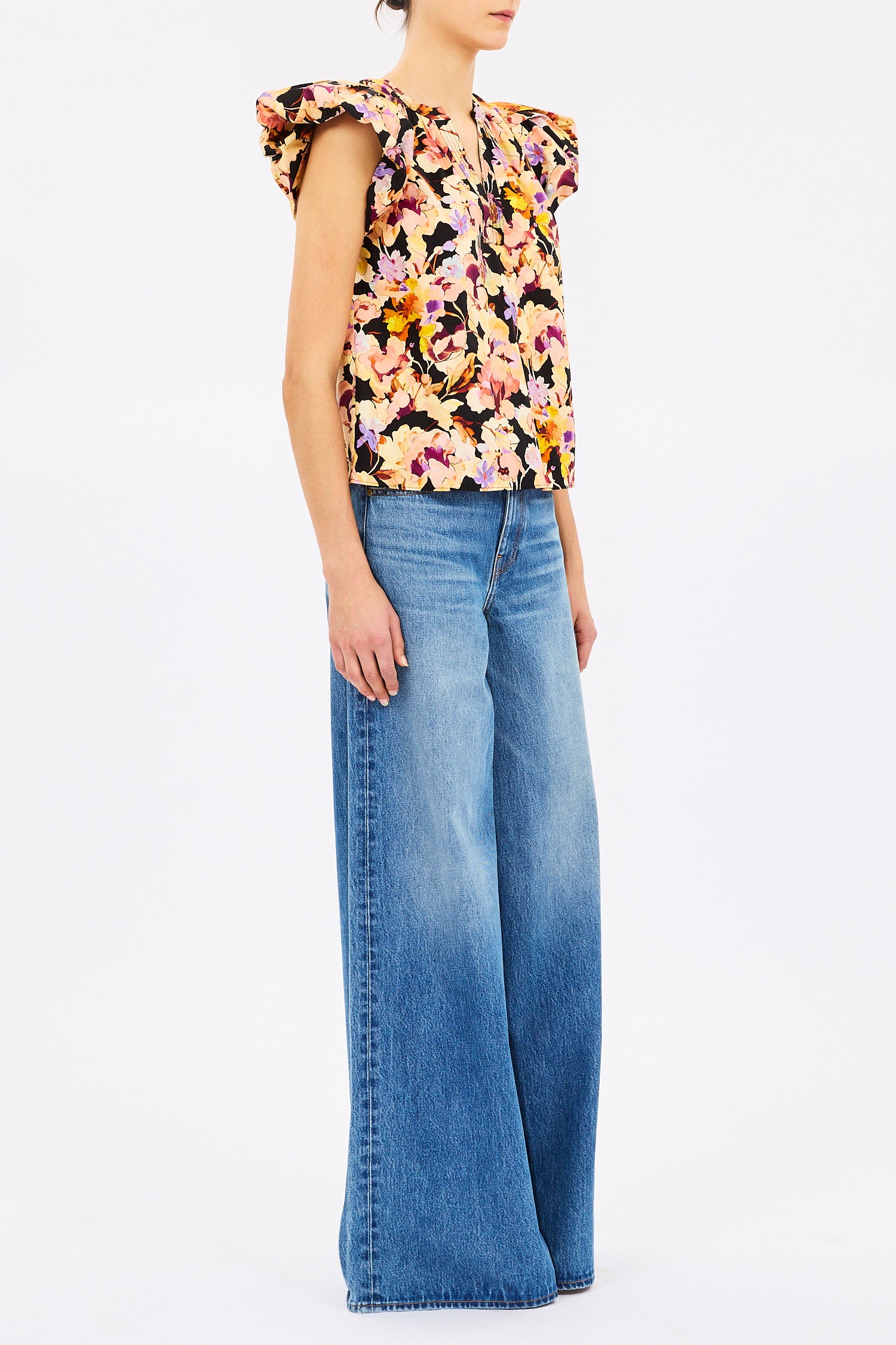 Ulla Johnson ABRIL SHORT SLEEVE COTTON TOP at Romi Boutique