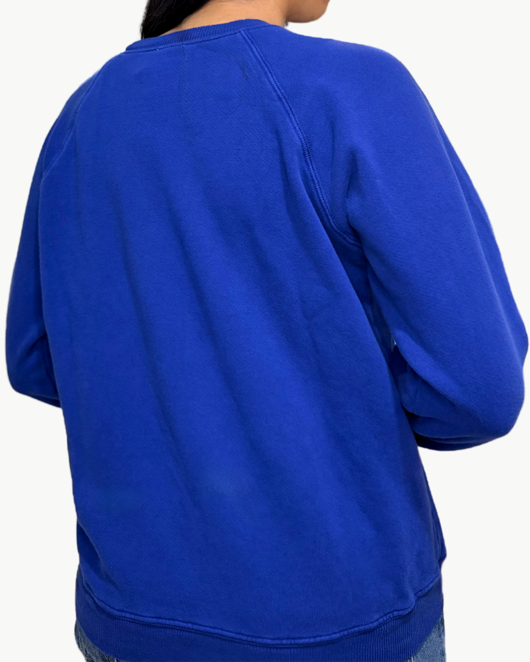 I Stole My Boyfriend's Shirt MENLO CREW SWEATSHIRT IN BLUE/GOLD at Romi Boutique