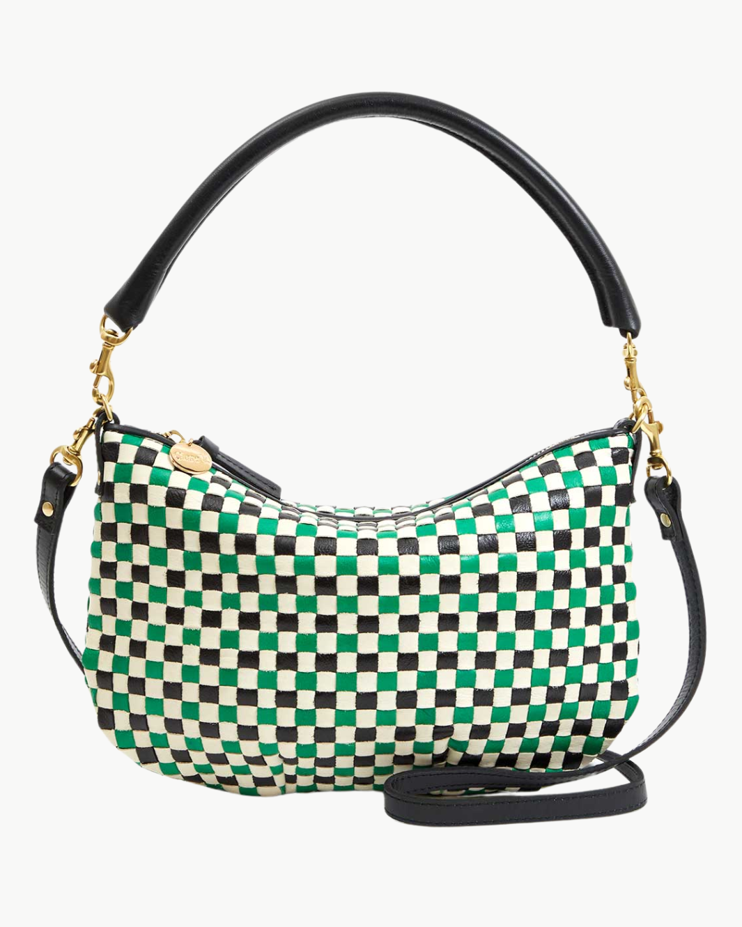 PETIT MOYEN MESSENGER IN GREEN APPLE MULTI WOVEN CHECKER - Romi Boutique