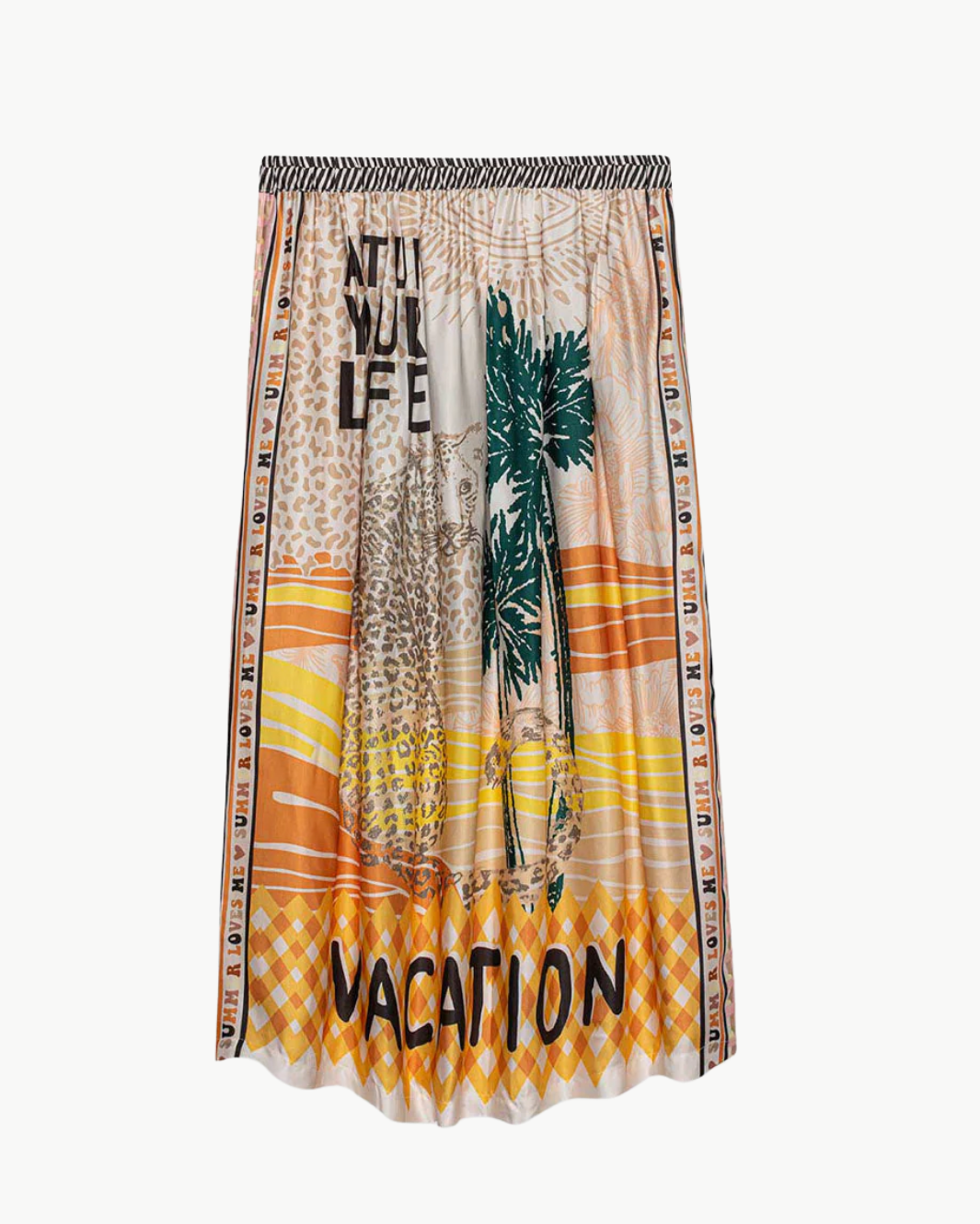 ELIZABETH PRINTED MIDI SKIRT IN VACATION by Me369 - Romi Boutique