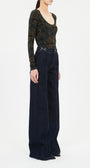 Ulla Johnson ARIS JERSEY LONG SLEEVE U-NECK TOP at Romi Boutique